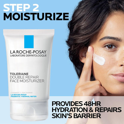Toleriane Double Repair Face Moisturizer, Daily Moisturizer Face Cream with Ceramide & Niacinamide for All Skin Types, Immediate Comfort & Long Lasting Hydration, Fragrance Free