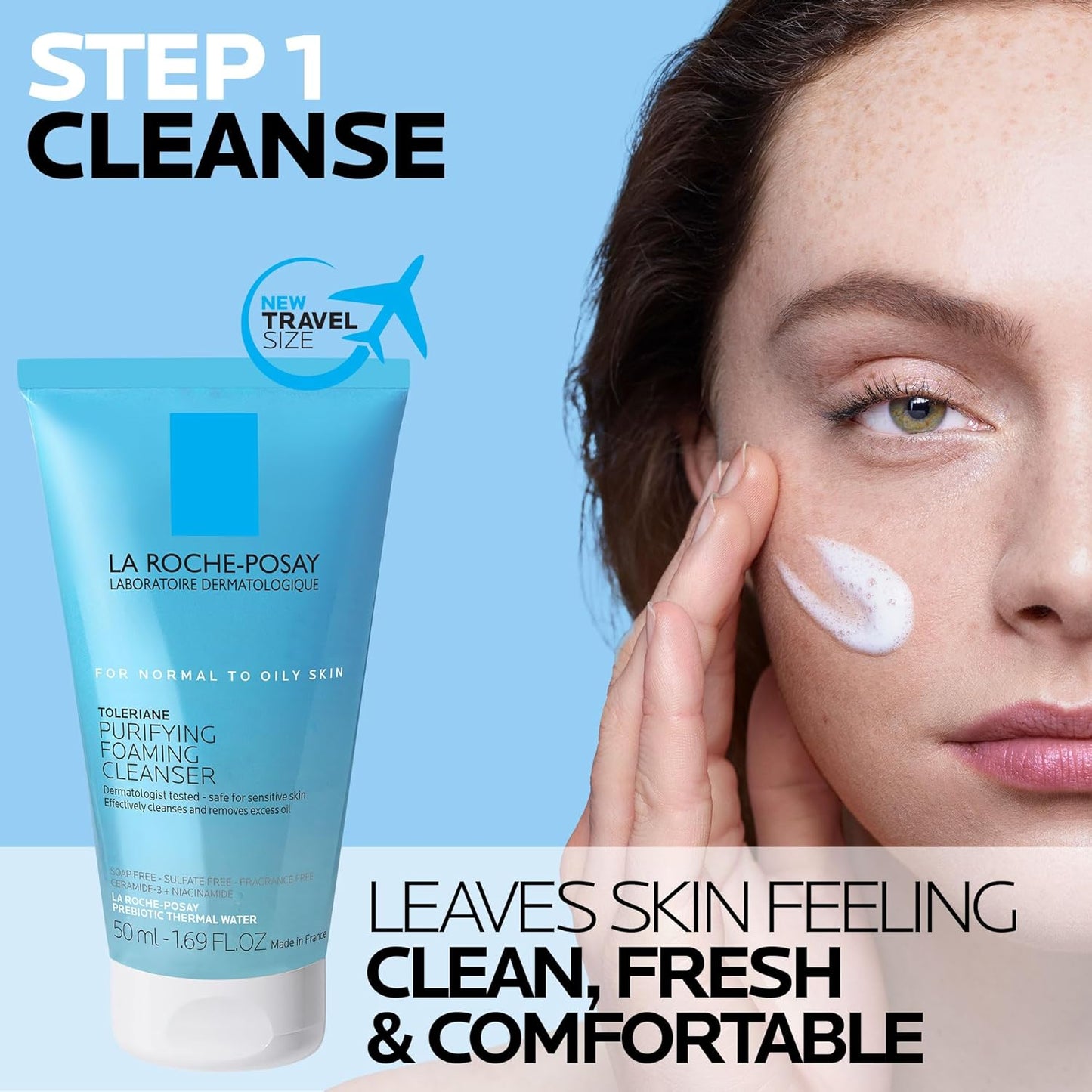 Toleriane Double Repair Face Moisturizer, Daily Moisturizer Face Cream with Ceramide & Niacinamide for All Skin Types, Immediate Comfort & Long Lasting Hydration, Fragrance Free
