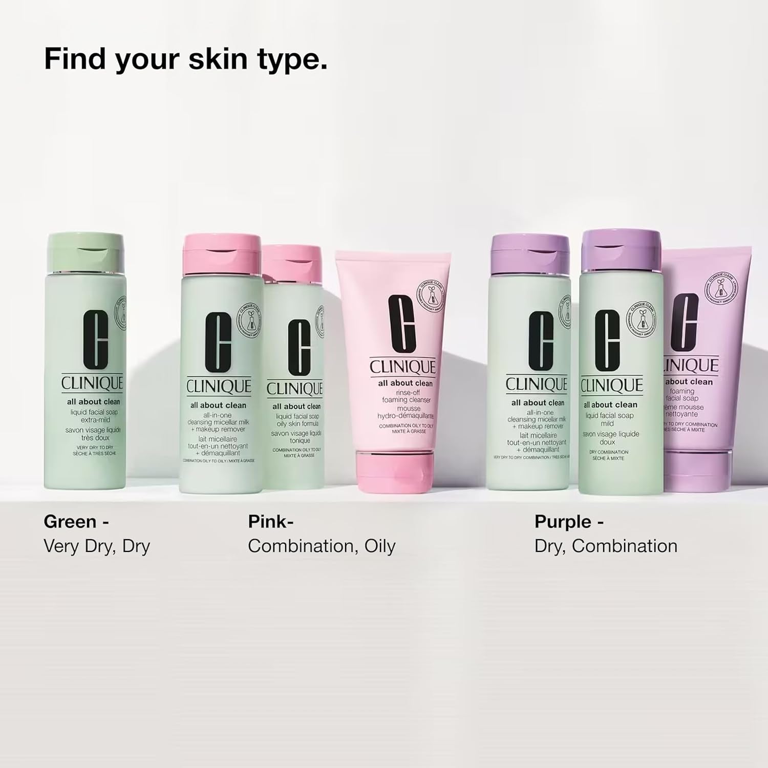 3-Step All about Clean Liquid Gentle Facial Cleanser Soap for Dry Combination Skin | Type 2