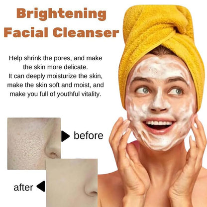 2 Pcs Turmeric Foaming Face Wash, Deep Cleaning Scrub Exfoliating Glow Wash Turmeric Facial Cleanser with Brush for All Skin.